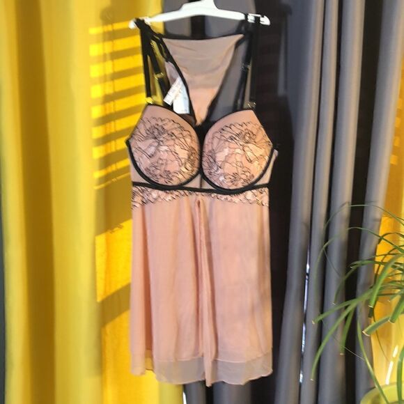 Flirty Push-Up Babydoll Lingerie - Auden - Ice Rose size large - Picture 4 of 7